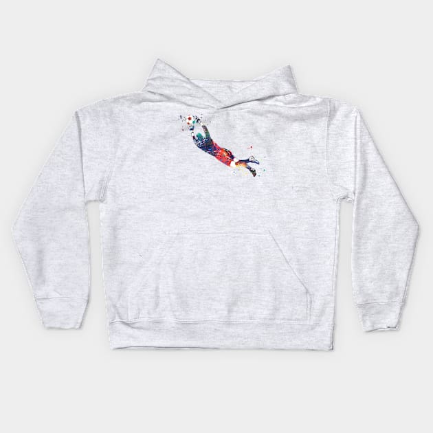 Male Soccer Player Kids Hoodie by RosaliArt